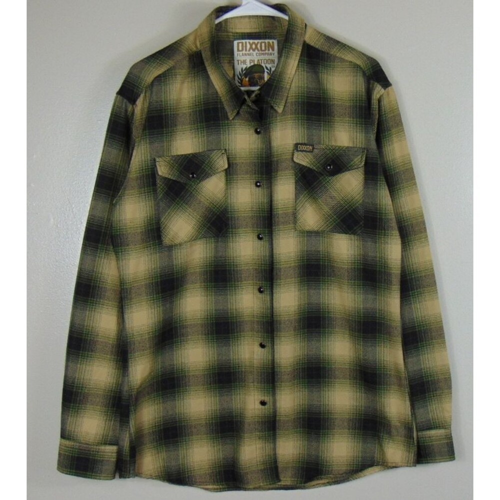 DIXXON Flannel Co. The PLATOON Snap Button Plaid Long Sleeve -Brn-XL